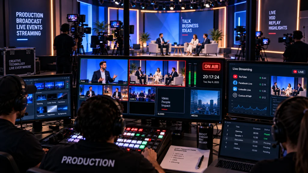 Production broadcast